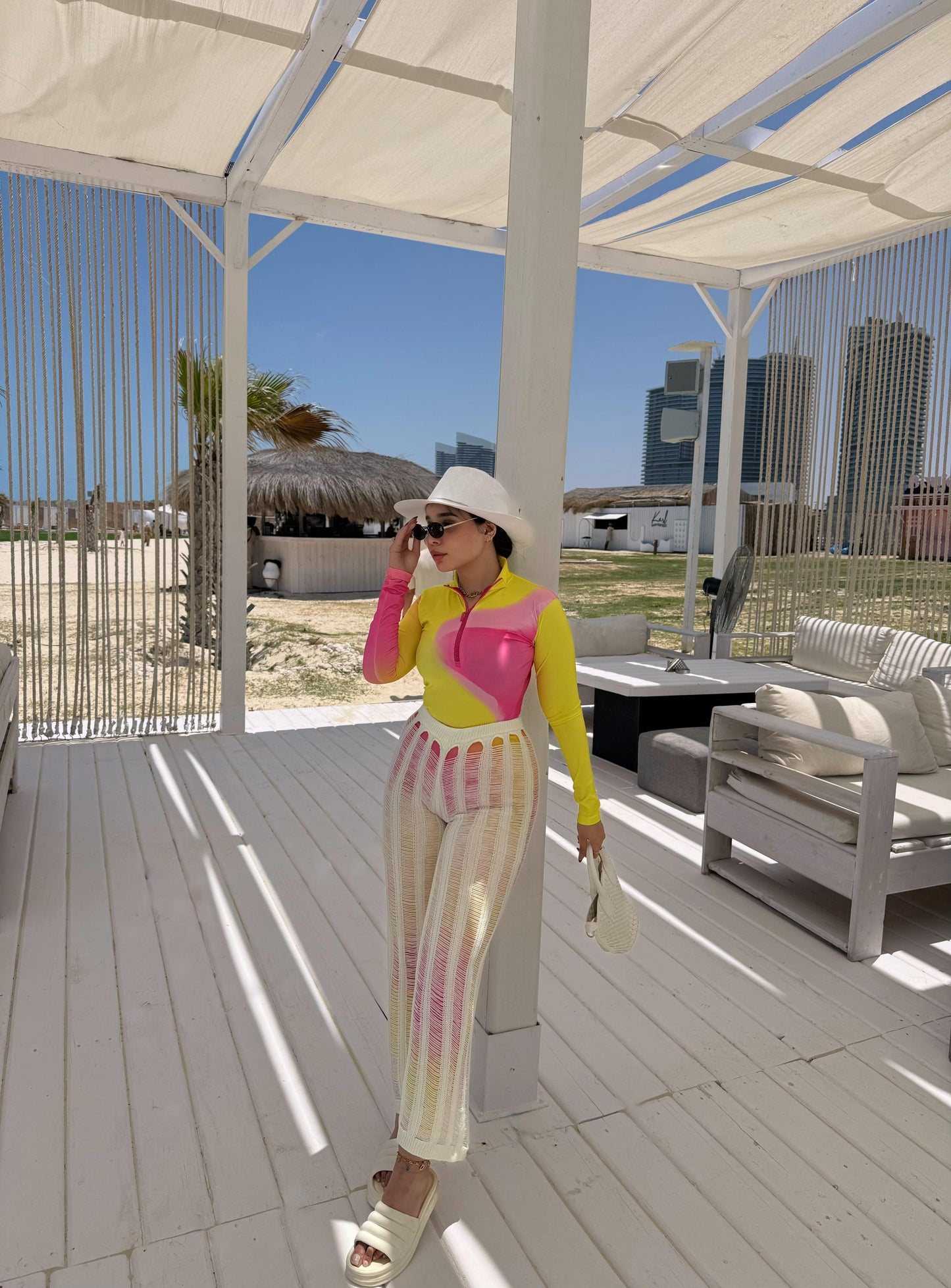 pink swimsuit